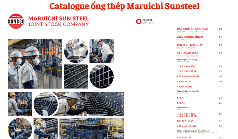 Catalogue ống thép Maruichi Sunsteel