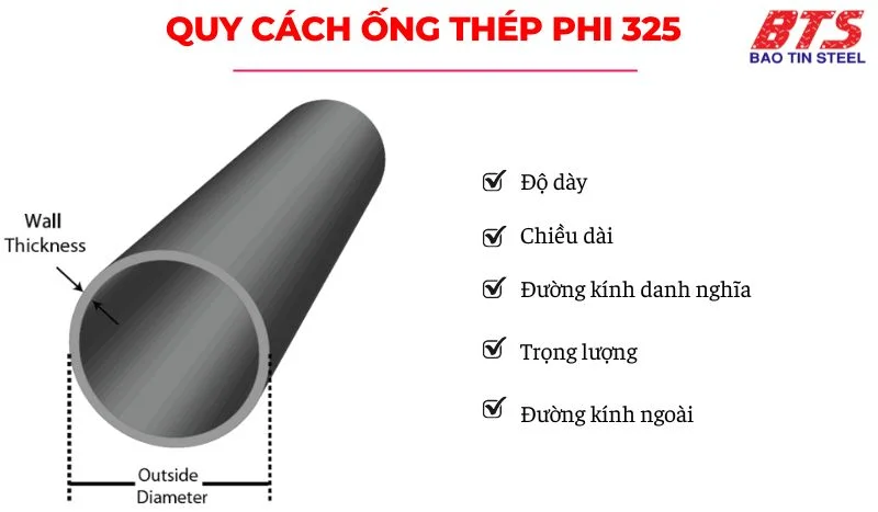 Quy cách ống thép phi 325