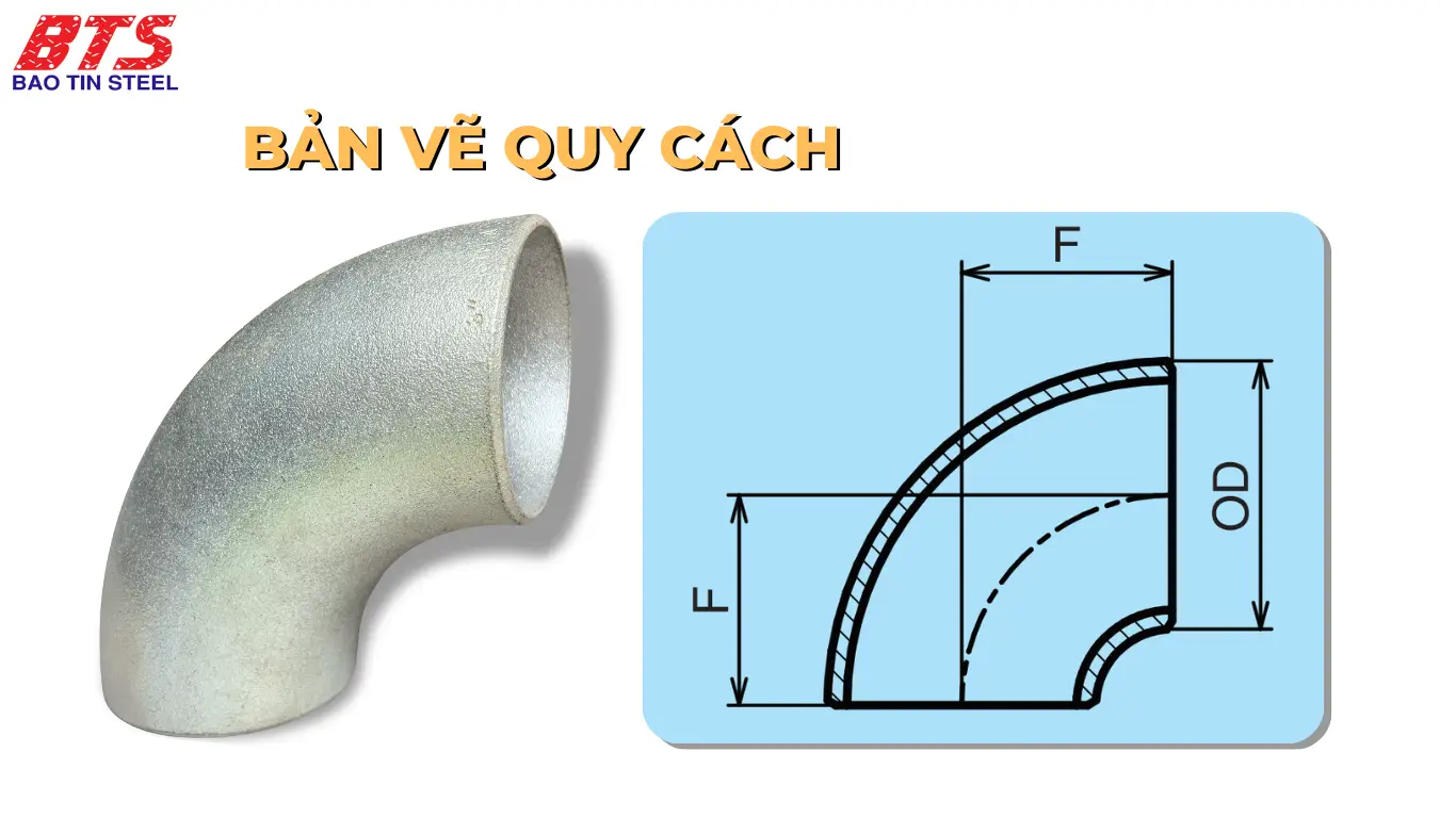 Bản vẽ quy cách cút thép SCh20