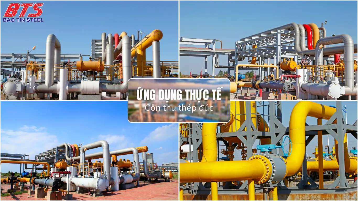 Ứng dụng côn thu thép đúc