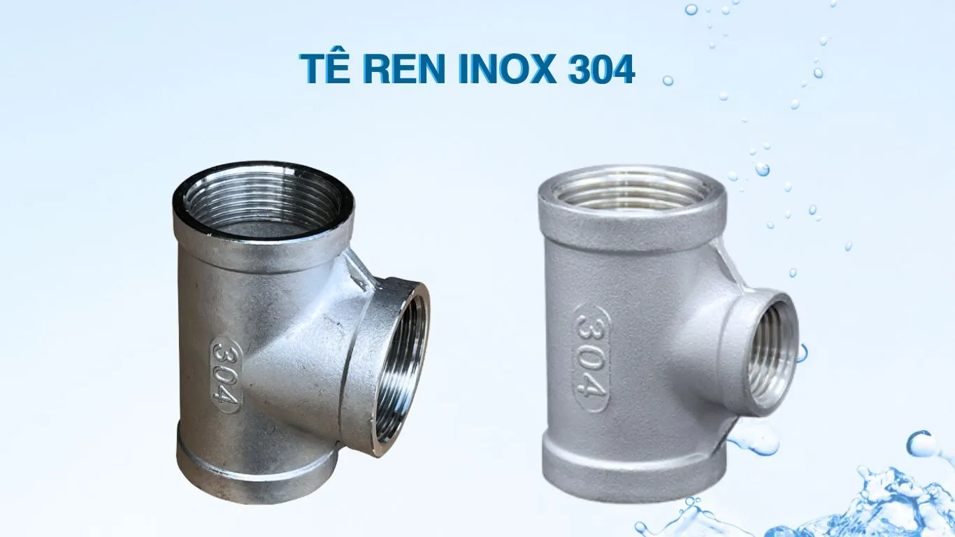 Tê ren inox 304