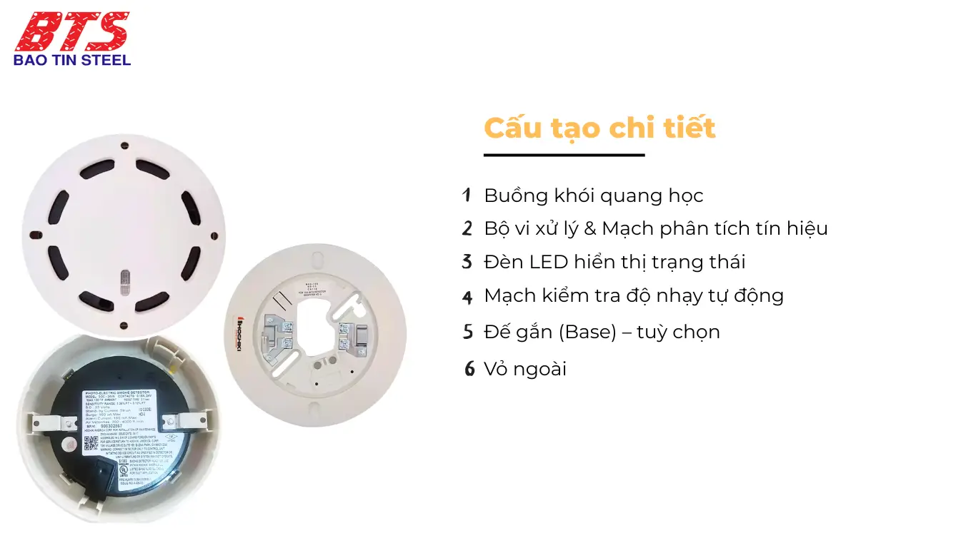 Cấu tạo đầu báo khói quang SOC-24VN