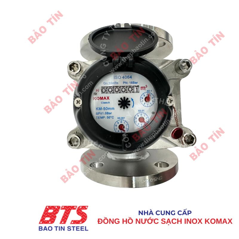 Đồng hồ nước sạch inox Komax DN50