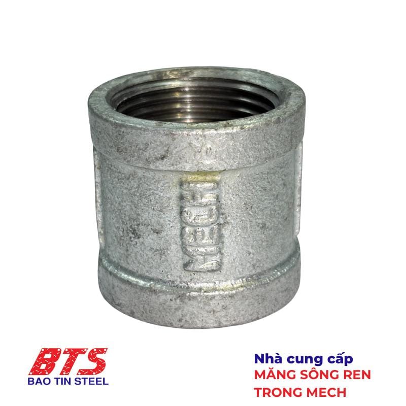 Măng sông ren mạ kẽm, nối thẳng ren trong TQ