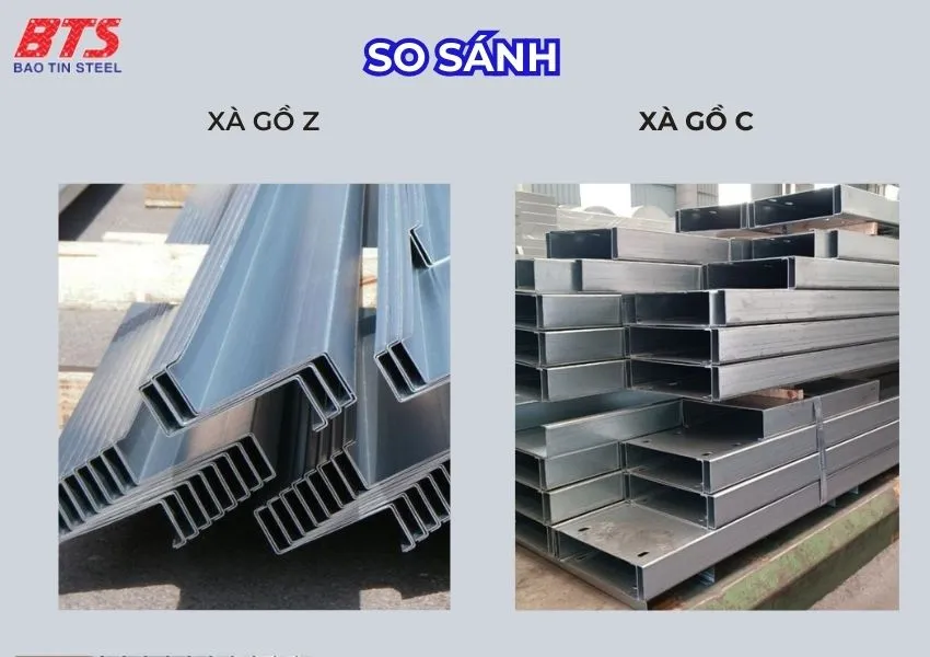 So sánh xà gồ C và xà gồ Z