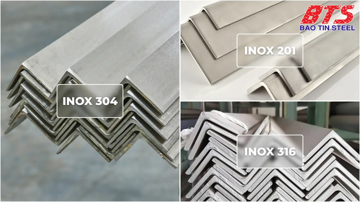 Các loại vật liệu sản xuất thép V không gỉ