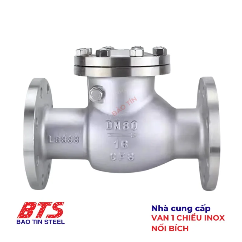 Van một chiều lá lật inox (nối mặt bích)