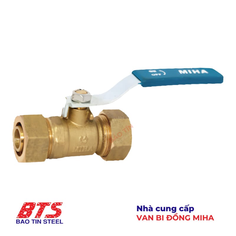 Van bi đồng tay gạt MIHA nối ống mềm