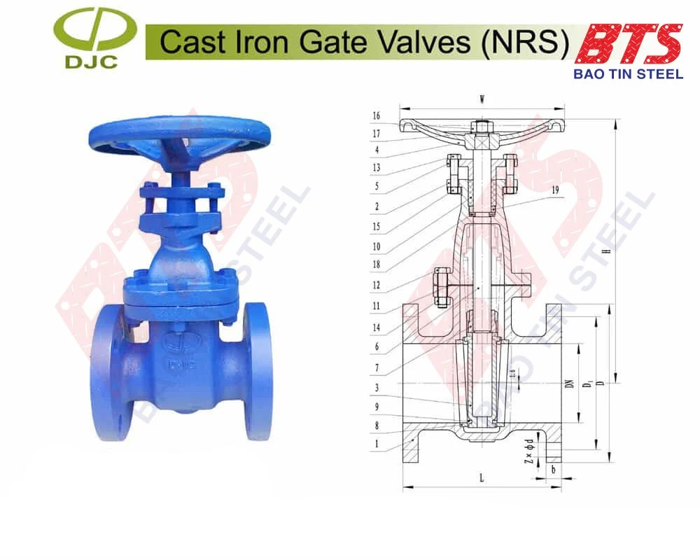Bản vẽ của van cổng ty chìm Daejin
