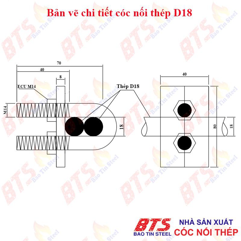 Bản vẽ cóc nối D18