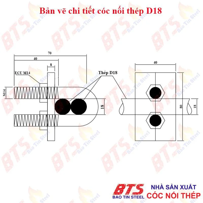 Bản vẽ cóc nối D18