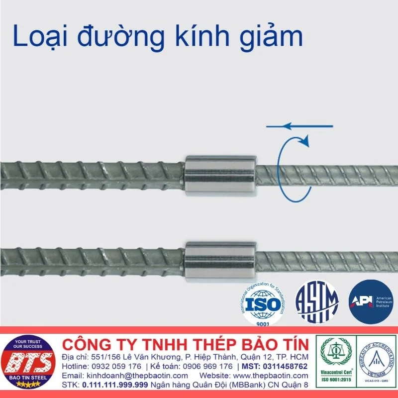 Mối nối coupler D16 loại đường kính giảm