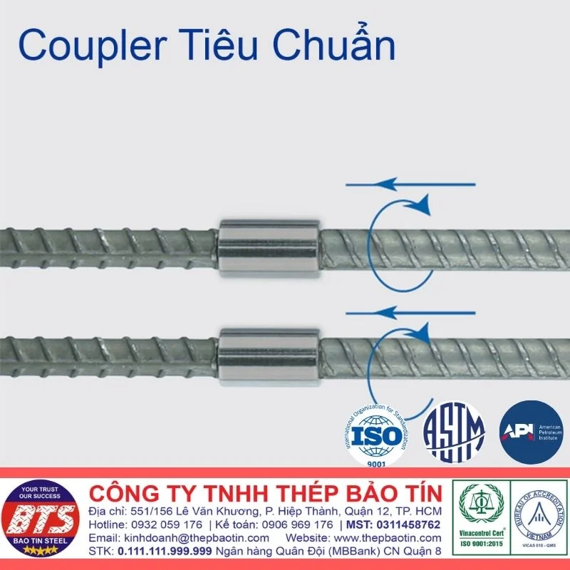 Coupler nối thép D16 loại tiêu chuẩn
