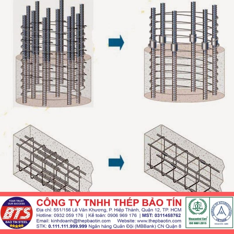 Coupler nối thép D16 dùng nối cột