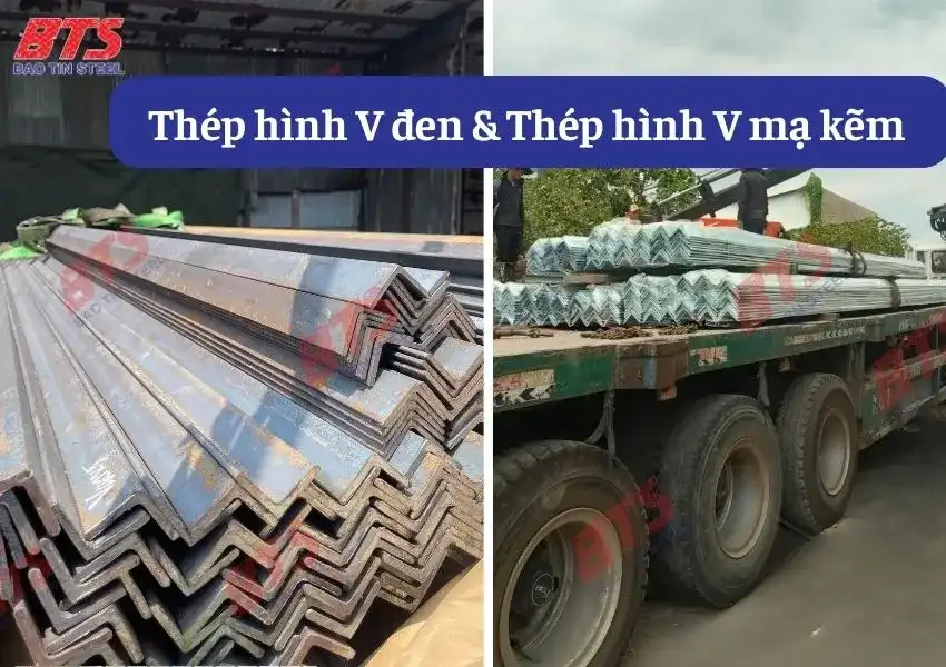 Hình ảnh thép V đen và mạ kẽm