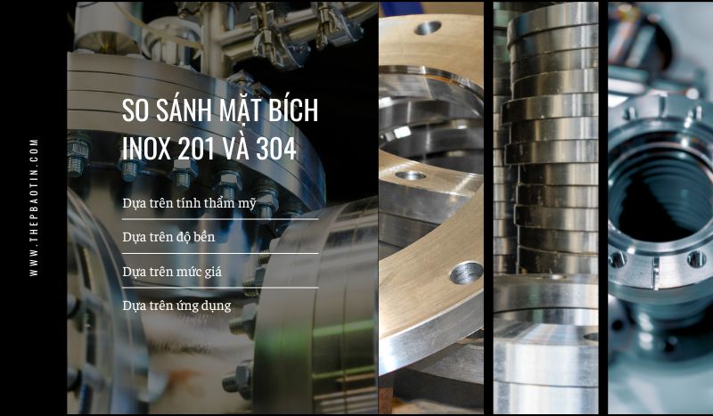 So sánh mặt bích inox 201 và 304