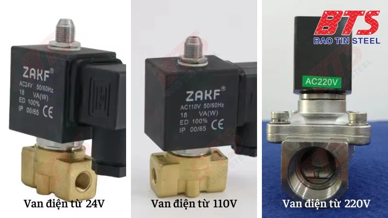 Valve điện từ phân loại theo điện áp