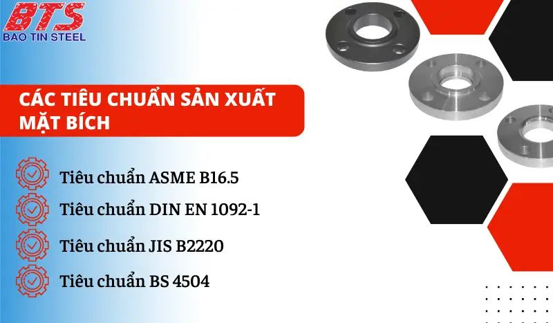 Các tiêu chuẩn sản xuất mặt bích