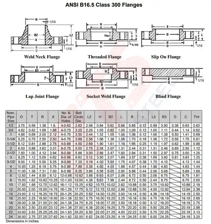 Mặt bích thép ANSI class 300