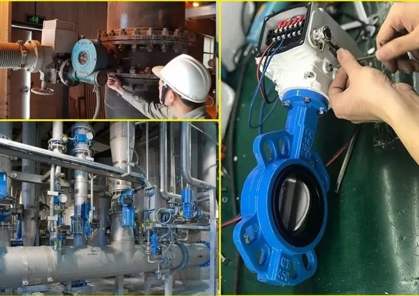 Lắp ráp và đấu nối van bướm điều khiển điện 