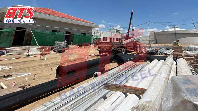 Thép Bảo Tín chuẩn bị hàng giao tới công trình Nhà máy xử lý nước thải Cheung Aek Thép Bảo Tín chuẩn bị hàng giao tới công trình Nhà máy xử lý nước thải Cheung Aek