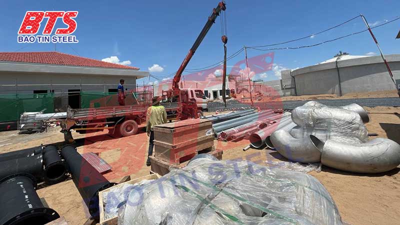 Thép Bảo Tín chuẩn bị hàng giao tới công trình Nhà máy xử lý nước thải Cheung Aek Thép Bảo Tín chuẩn bị hàng giao tới công trình Nhà máy xử lý nước thải Cheung Aek