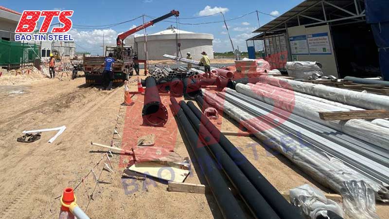 Thép Bảo Tín chuẩn bị hàng giao tới công trình Nhà máy xử lý nước thải Cheung Aek Thép Bảo Tín chuẩn bị hàng giao tới công trình Nhà máy xử lý nước thải Cheung Aek