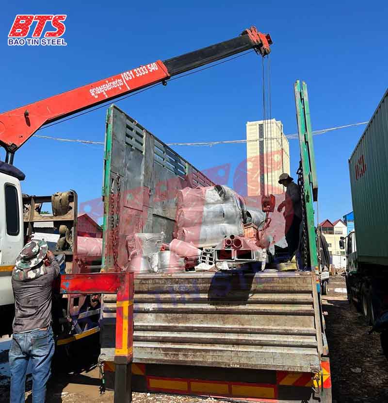 Thép Bảo Tín chuẩn bị hàng giao tới công trình Nhà máy xử lý nước thải Cheung Aek Thép Bảo Tín chuẩn bị hàng giao tới công trình Nhà máy xử lý nước thải Cheung Aek