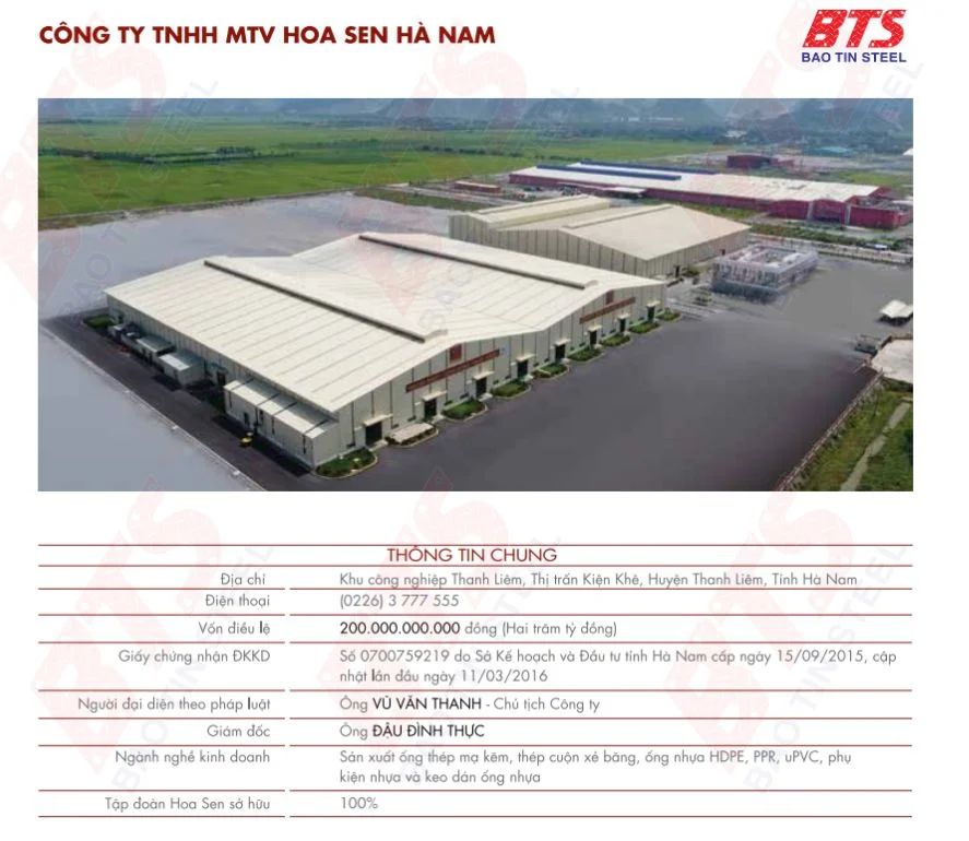 Công ty TNHH MTV Hoa Sen Hà Nam