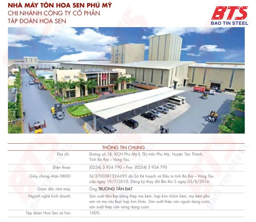 Nhà máy Tôn Hoa Sen Phú Mỹ