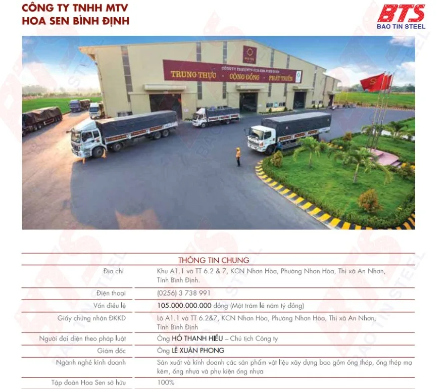 Công ty TNHH MTV Hoa Sen Bình Định
