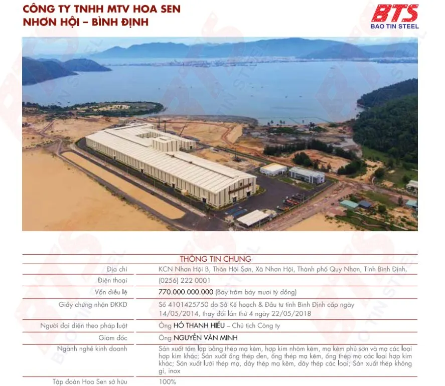 Công ty TNHH MTV Hoa Sen Nhơn Hội - Bình Định