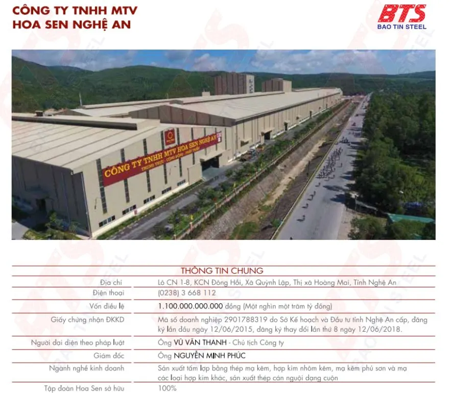 Công ty TNHH MTV Hoa Sen Nghệ An