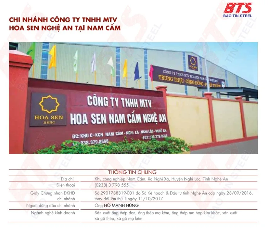 Nhà máy Tôn Hoa Sen Nghệ An