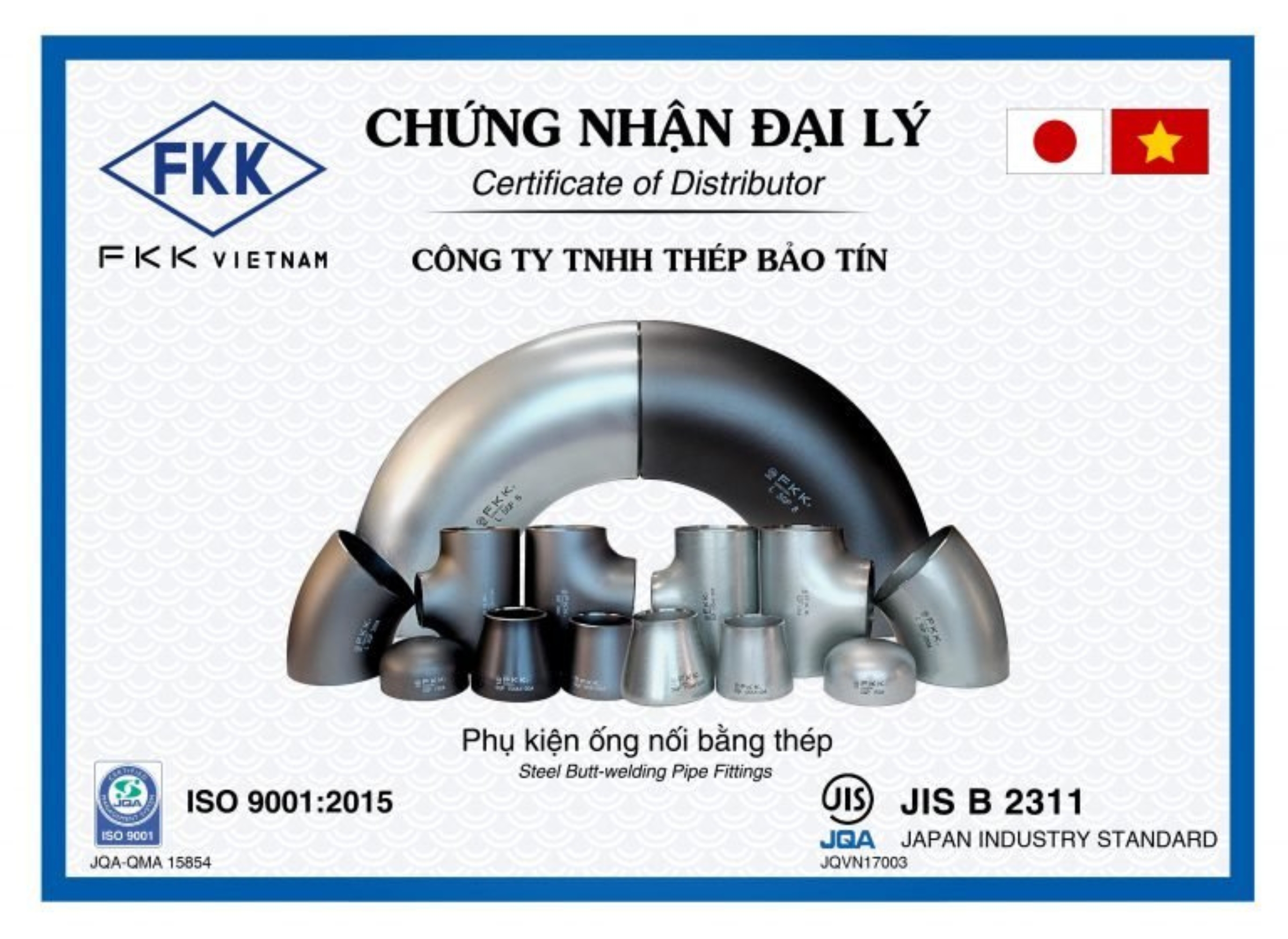 Giấy chứng nhận Thép Bảo Tín là đại lý chính thức được cấp từ nhà sản xuất 