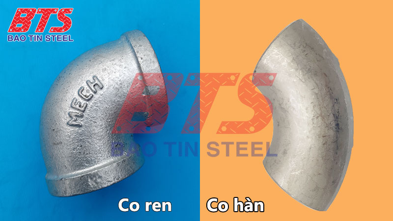 Co ren và co hàn tại Thép Bảo Tín Phụ kiện ống thép mạ kẽm