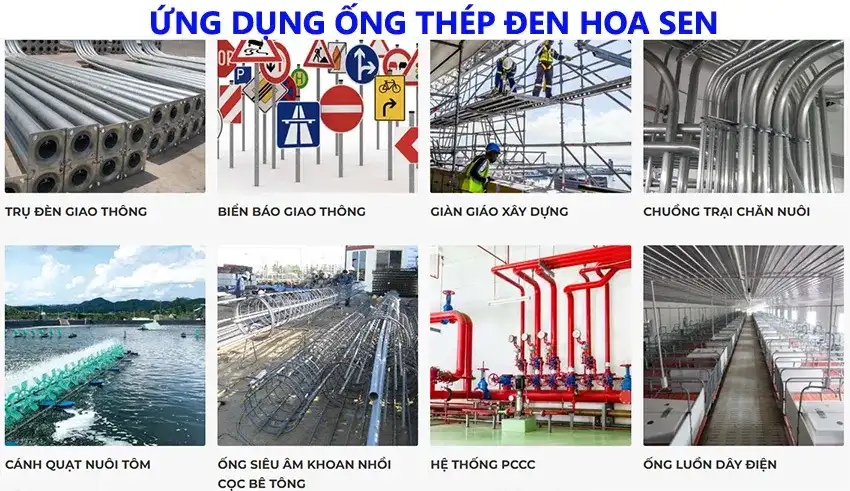 Úng dụng thực tế của ống thép đen Hoa Sen