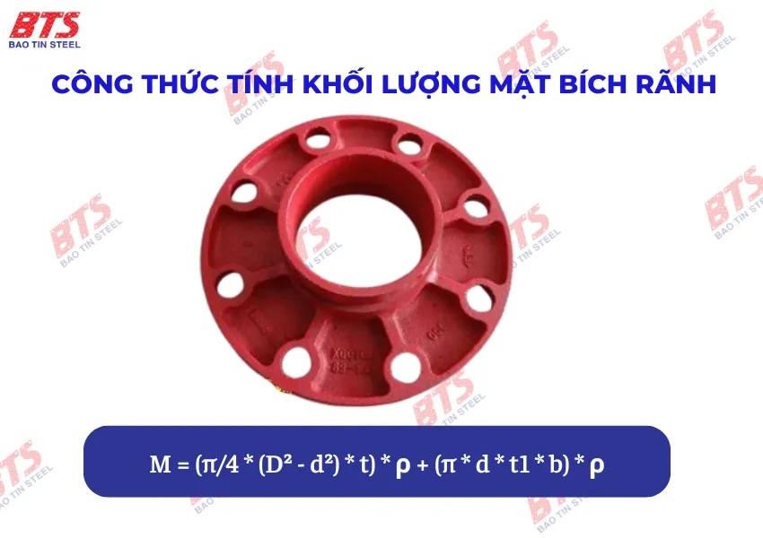 Tính khối lượng mặt bích rãnh 