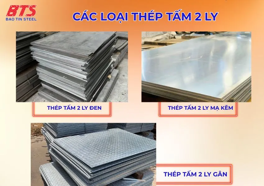 Các loại thép tấm 2 ly