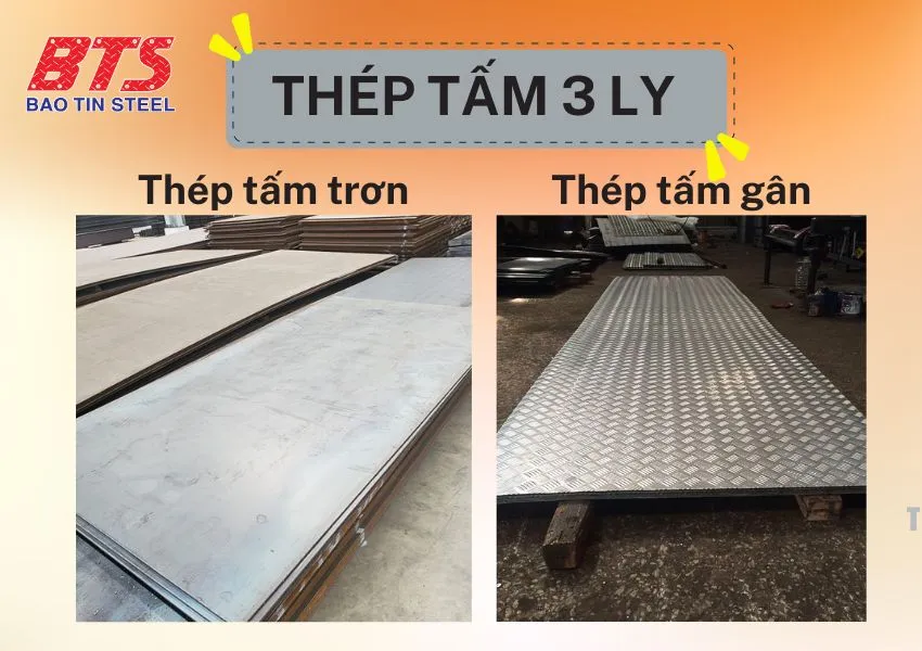 Các loại thép tấm 3 ly