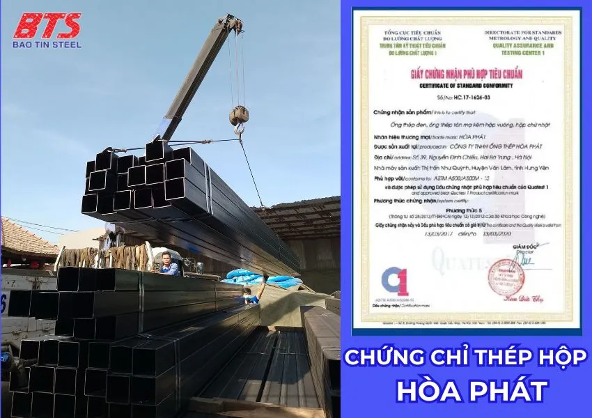 Chứng chỉ thép hộp Hòa Phát