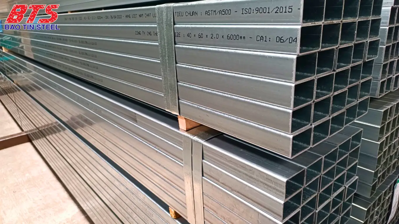 Thép hộp mạ kẽm 40x60