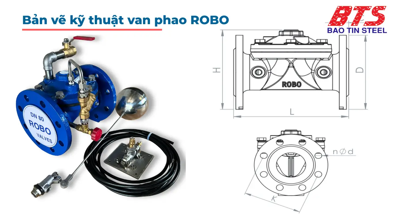 Bản vẽ quy cách van phao cơ robo