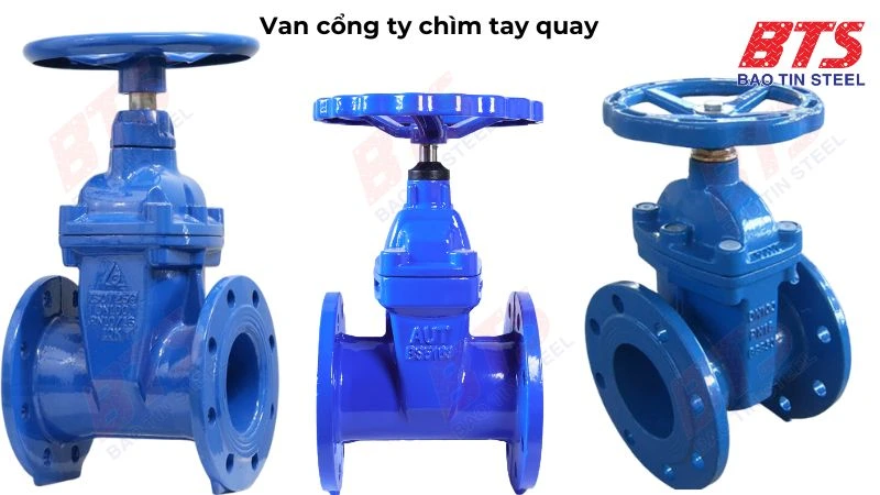 Van cổng ty chìm tay quay