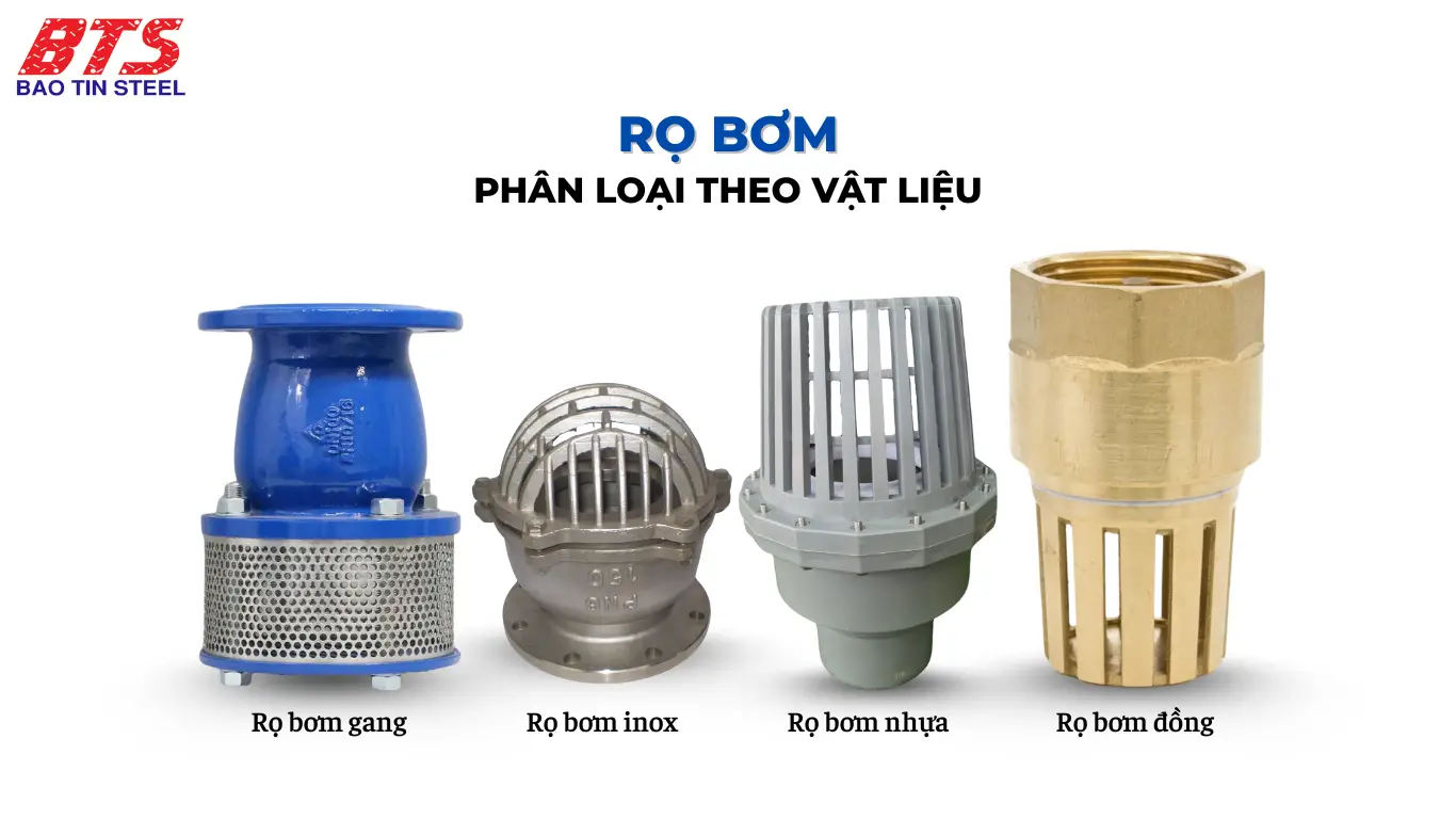 Phân loại rọ bơm theo vật liệu