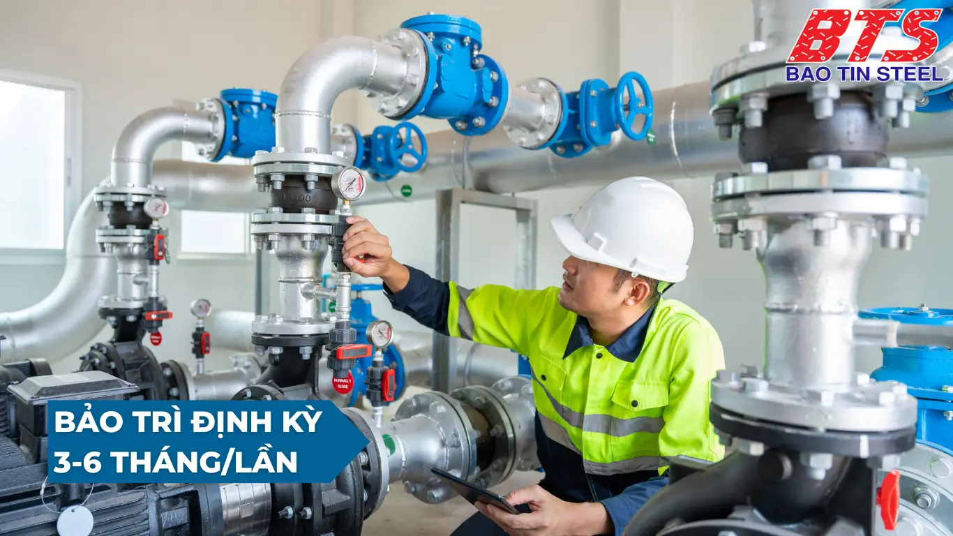 Bảo trì van 1 chiều cánh bướm định kỳ 3-6 tháng/lần