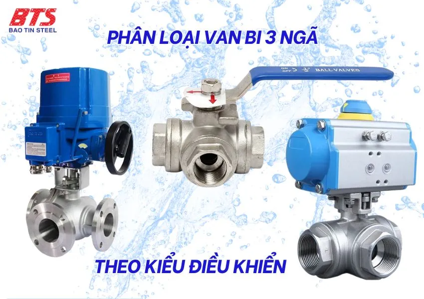 Phân loại van bi 3 ngã theo kiểu điều khiển 