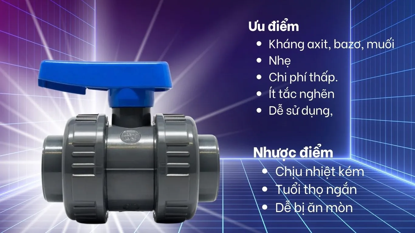 Ưu điểm và nhược điểm của van bi nhưa uPVC