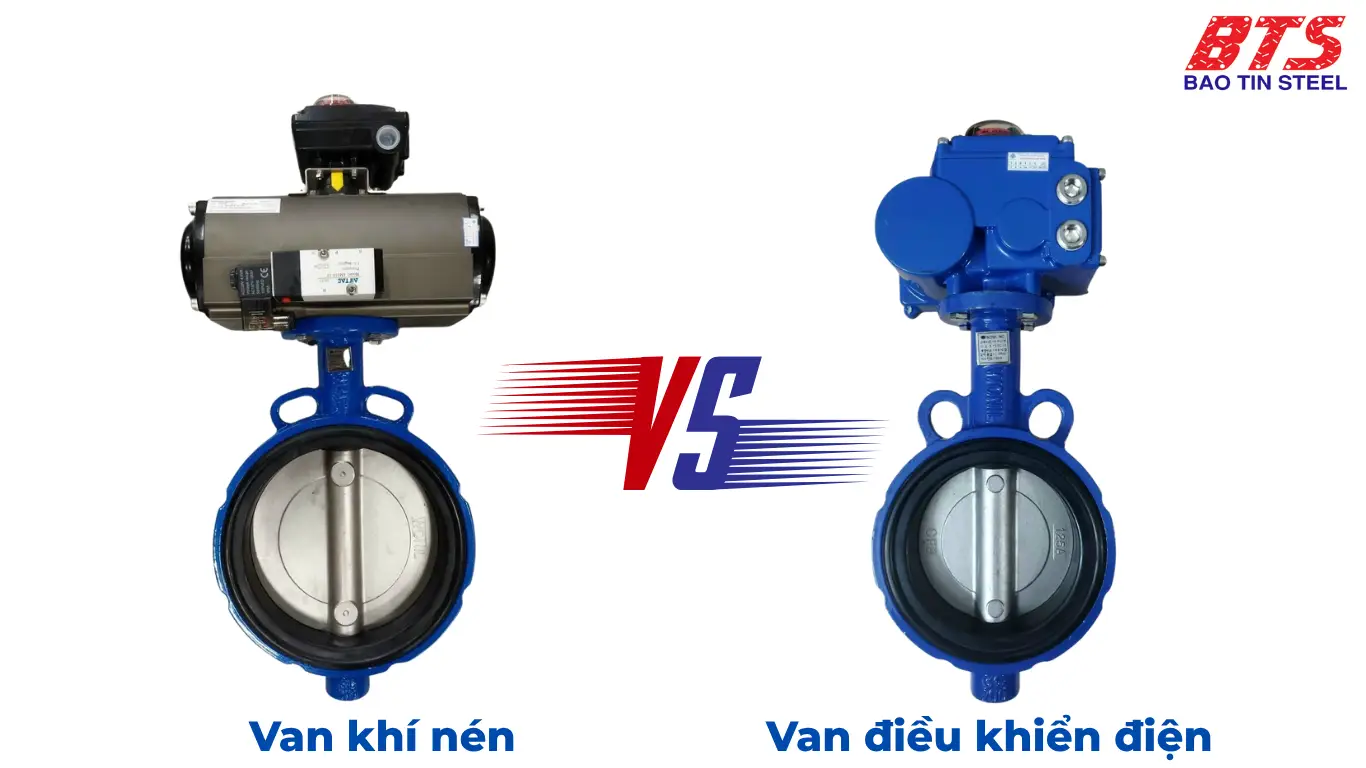 So sánh van bướm điều khiển khí nén với điều khiển điện