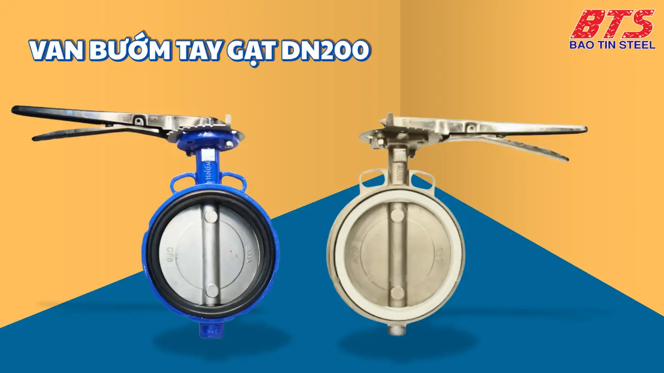 Van bướm tay gạt DN200